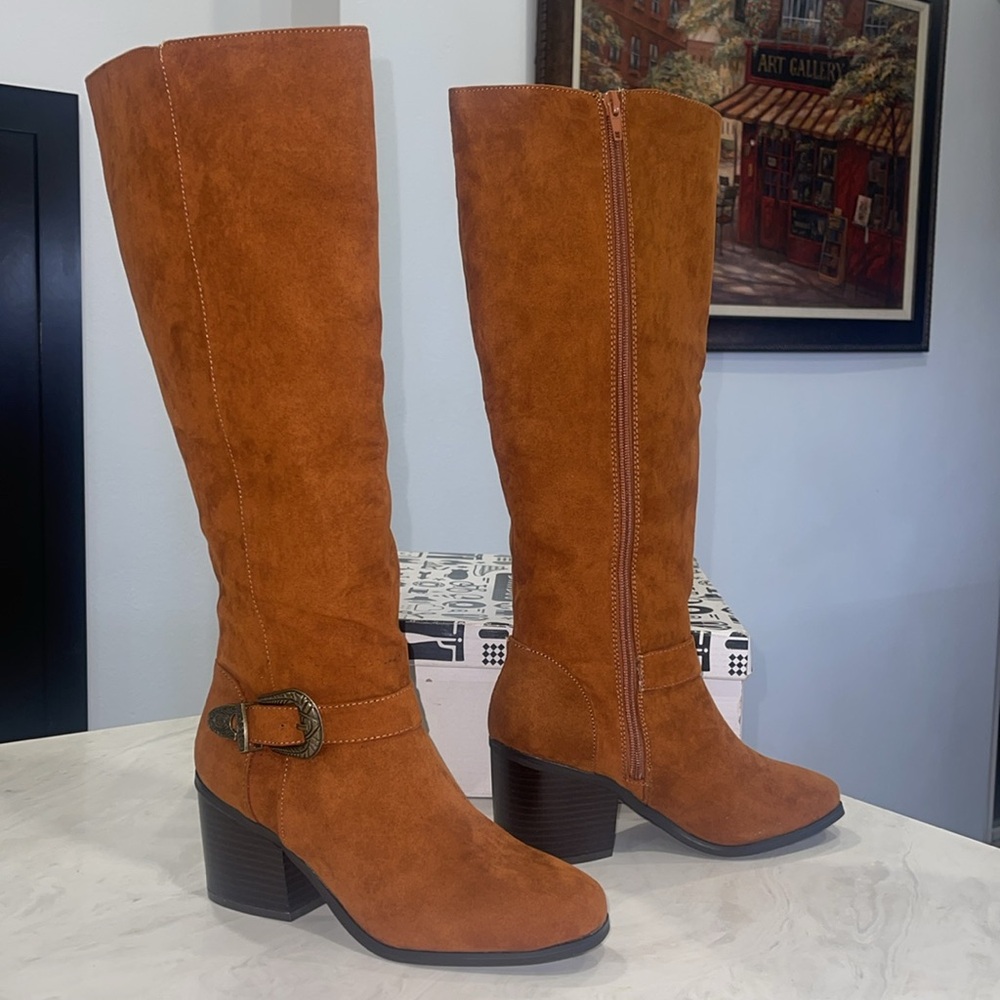 New!! ✨ “Bamboo” Women’s Chestnut Suede Knee High Boots- 👢Size 6 & 7.5